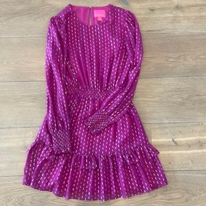 Lilly Pulitzer Long Sleeve Dotti Silk Dress